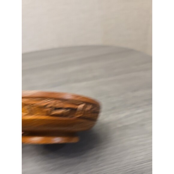 6" Hand-Carved Wood Bowl Salad Decor Handmade Rustic Artisan Tableware 092430 - Picture 4 of 9
